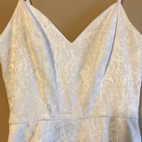 Aqua fit and flare white jacquard dress - Picture 2 of 5